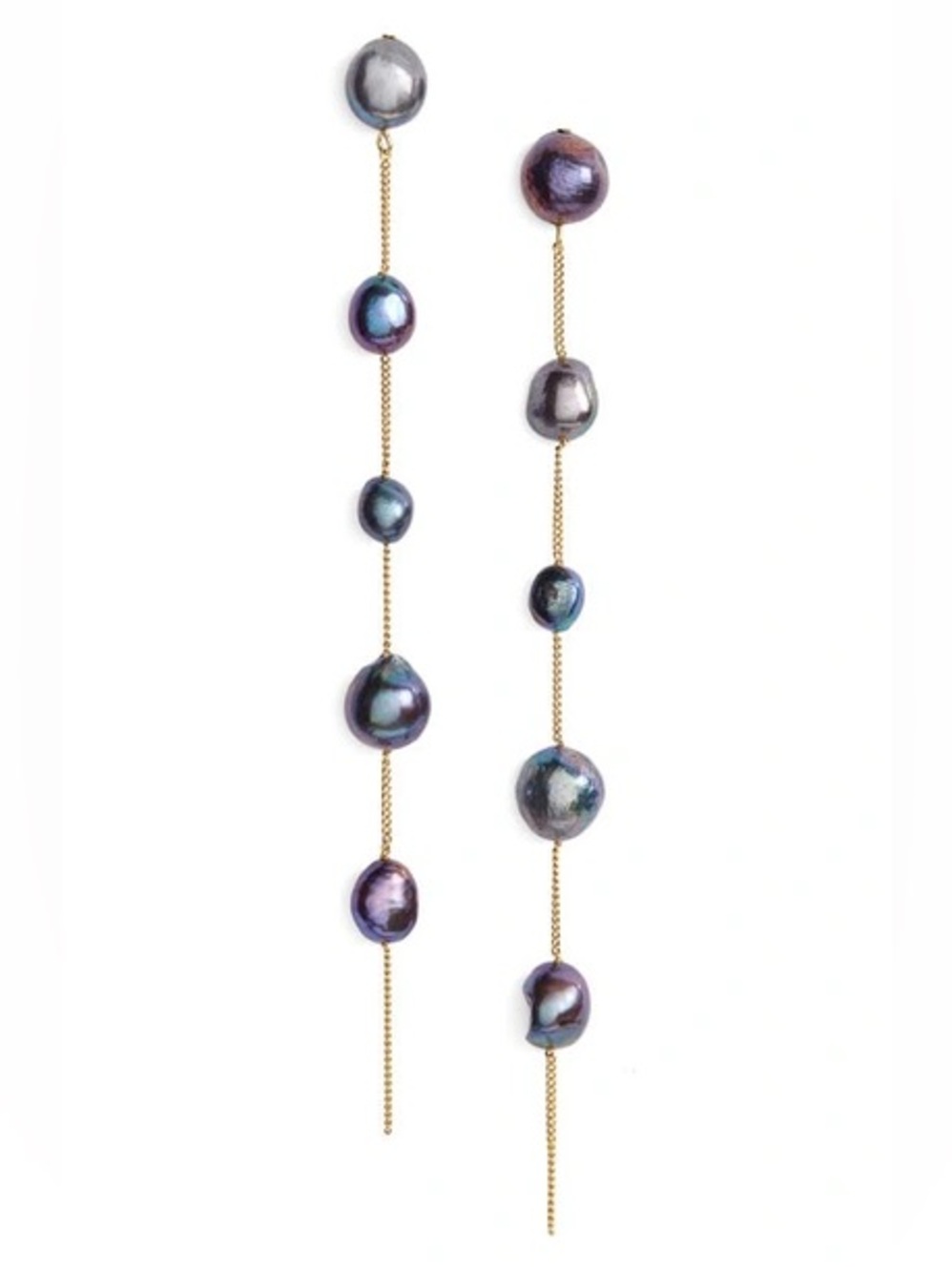 NWT cult gaia black pearl Atum drop earrings - Picture 3 of 7